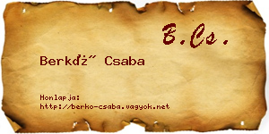 Berkó Csaba névjegykártya