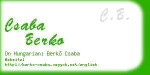 csaba berko business card